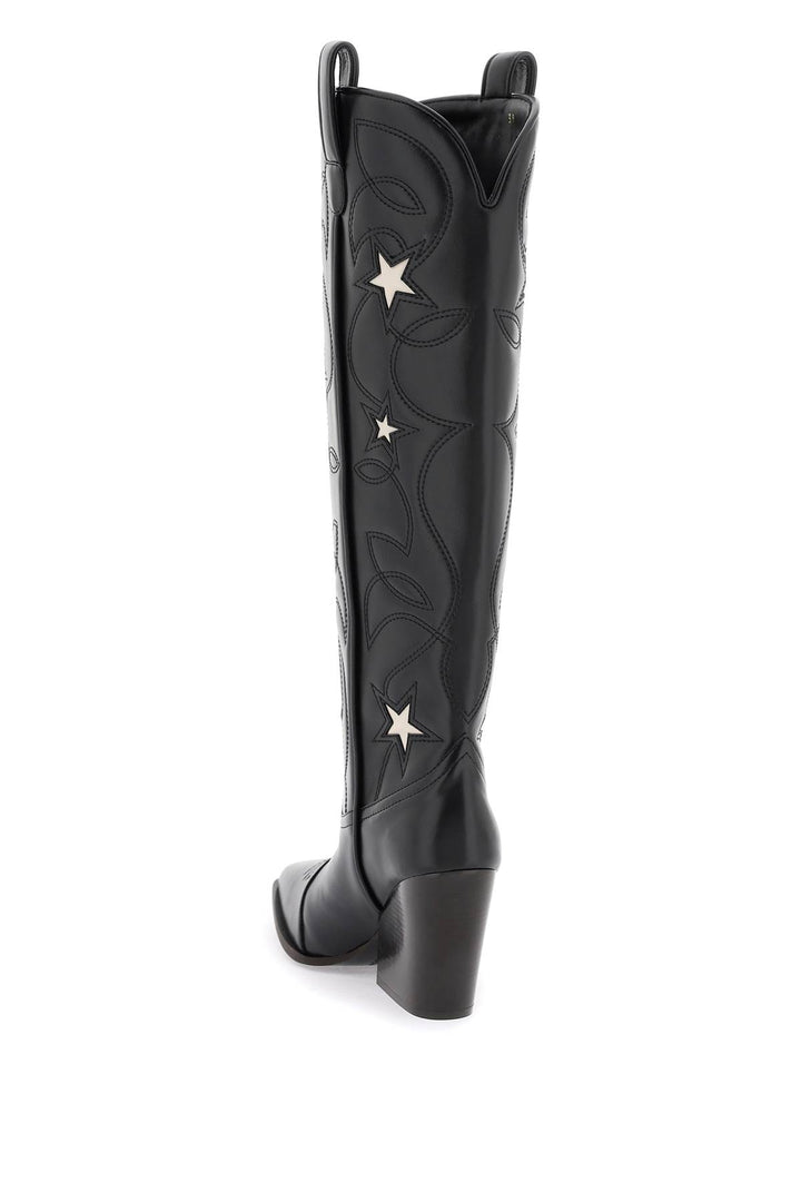 Stella Mc Cartney Texan Boots With Star Embroidery   Nero