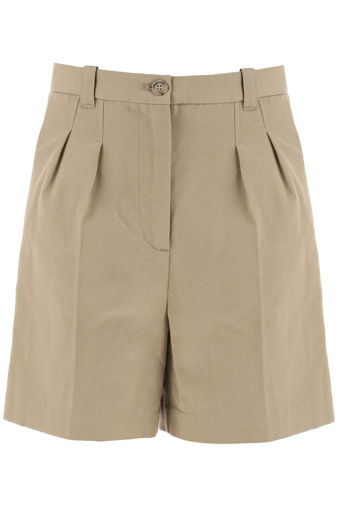 A.P.C. Cotton And Linen Nola Shorts For   Beige