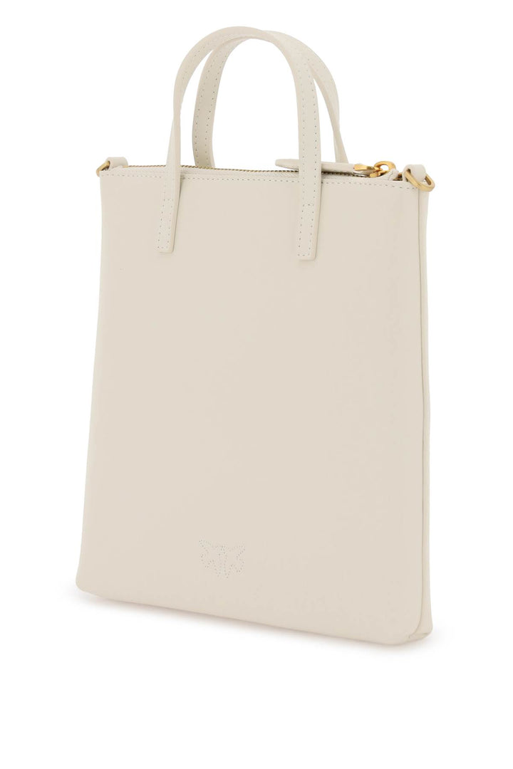 Pinko Leather Mini Tote Bag   Bianco