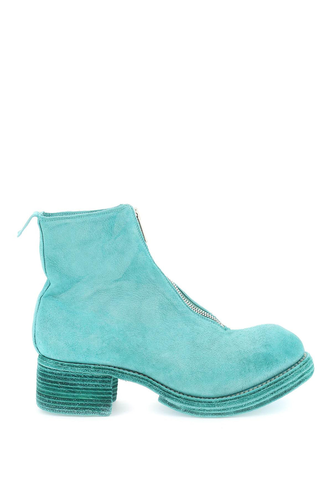 Guidi Zippered Suede Ankle Boots   Verde