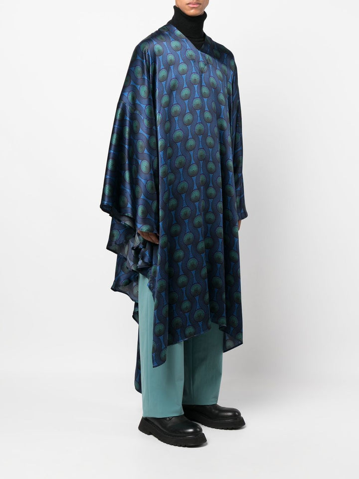OZWALD BOATENG silk cape shirt