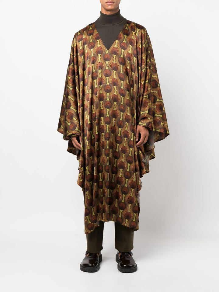 OZWALD BOATENG silk cape shirt