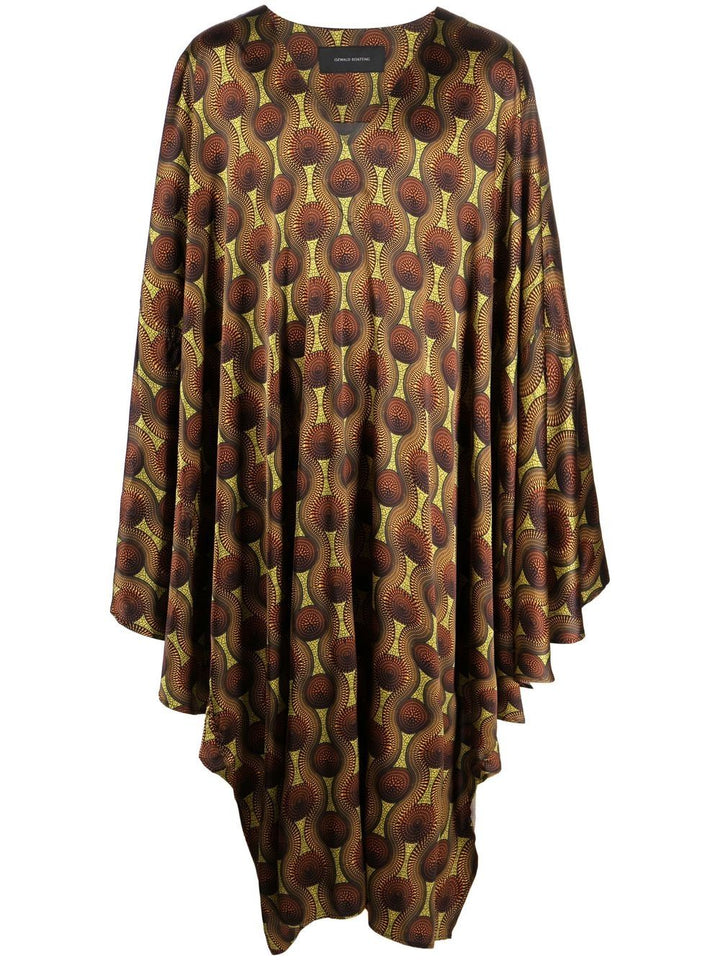 OZWALD BOATENG silk cape shirt