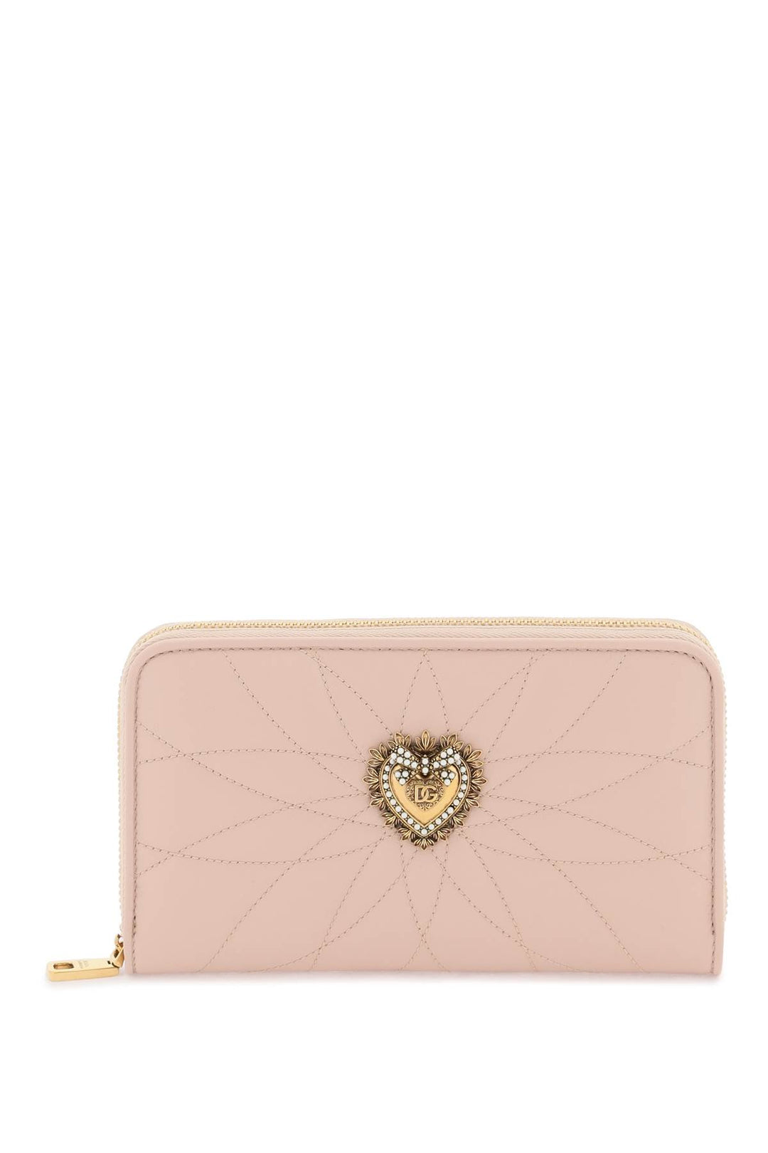 Dolce & Gabbana Devotion Zip Around Wallet   Rosa