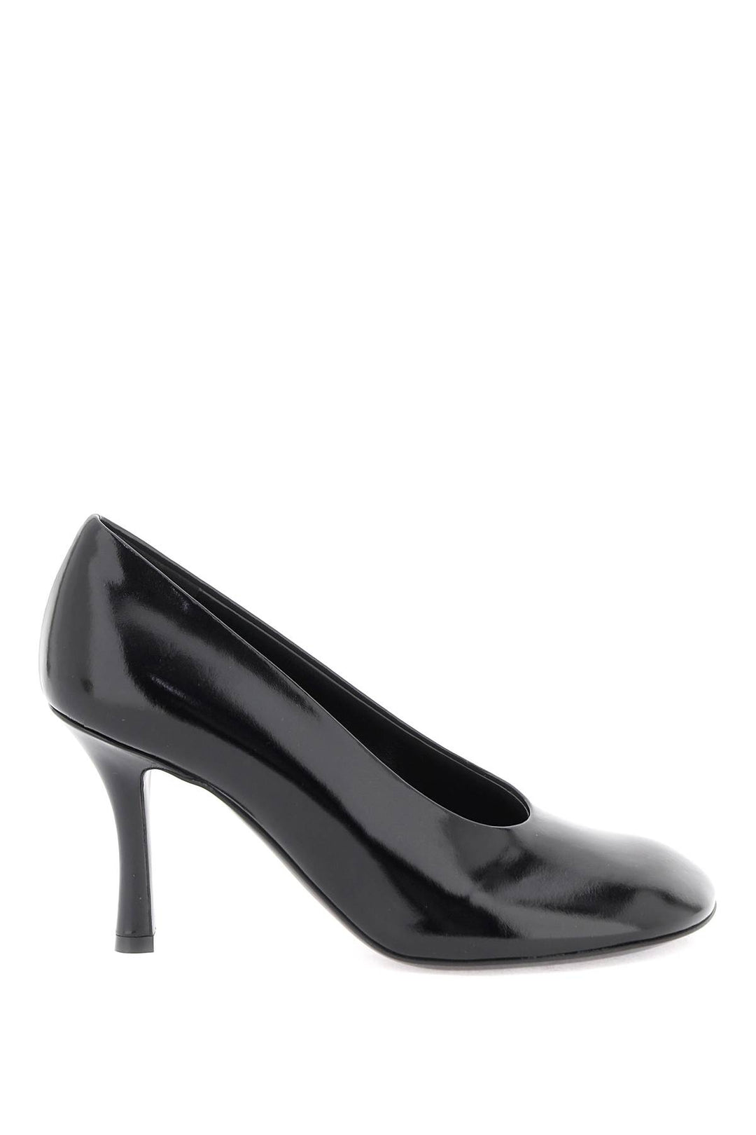Burberry Glossy Leather Baby Pumps   Nero