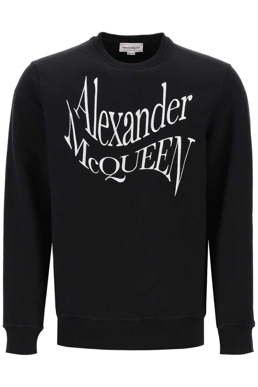 Alexander Mcqueen Warped Logo Sweatshirt   Nero