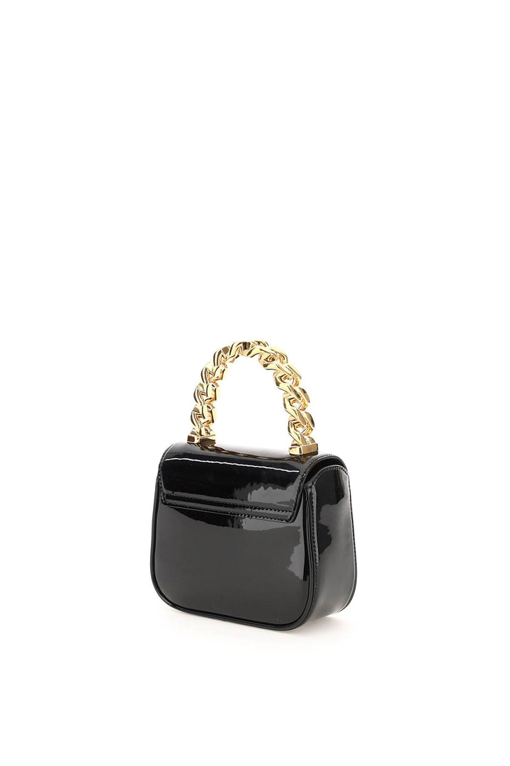 Versace Patent Leather 'La Medusa' Mini Bag   Nero