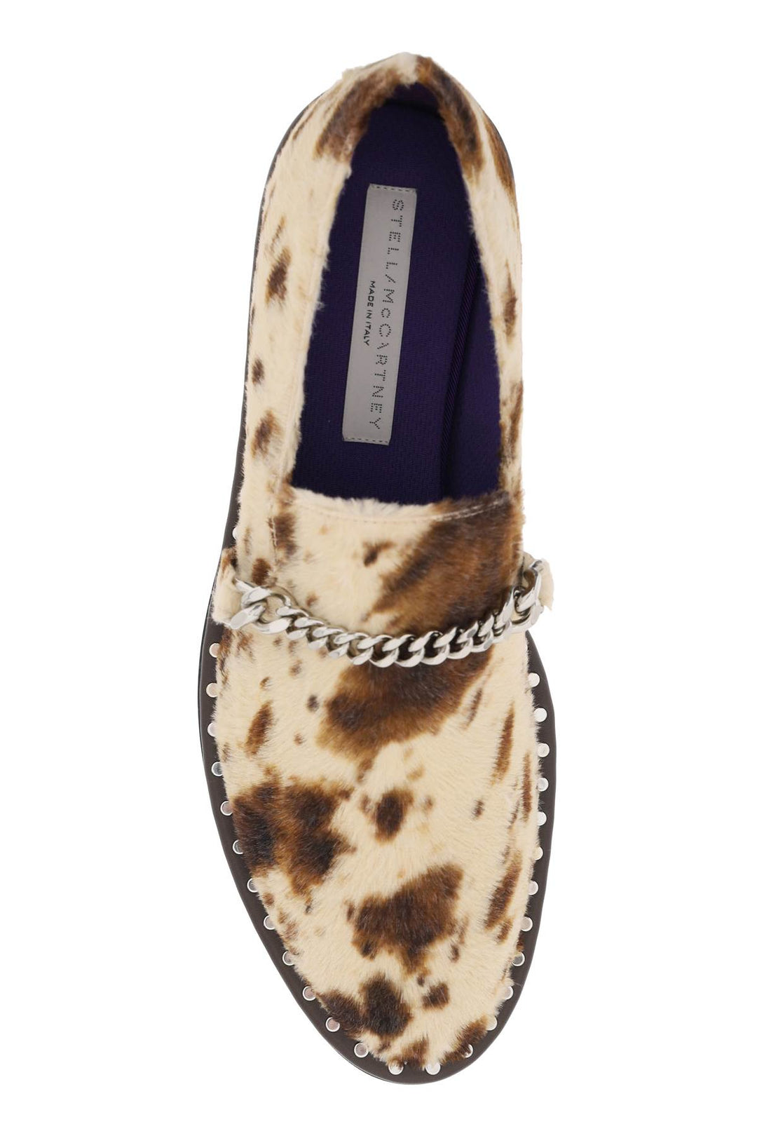 Stella Mc Cartney Falabella Loafers In Appaloosa Printed Velvet   Beige