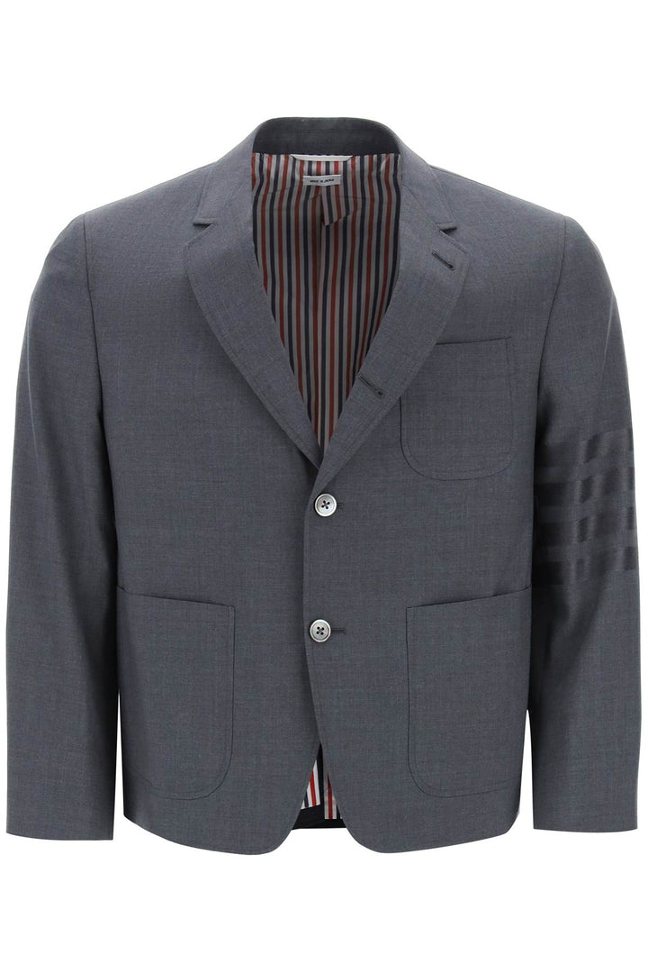 Thom Browne 4 Bar Jacket In Light Wool   Grigio