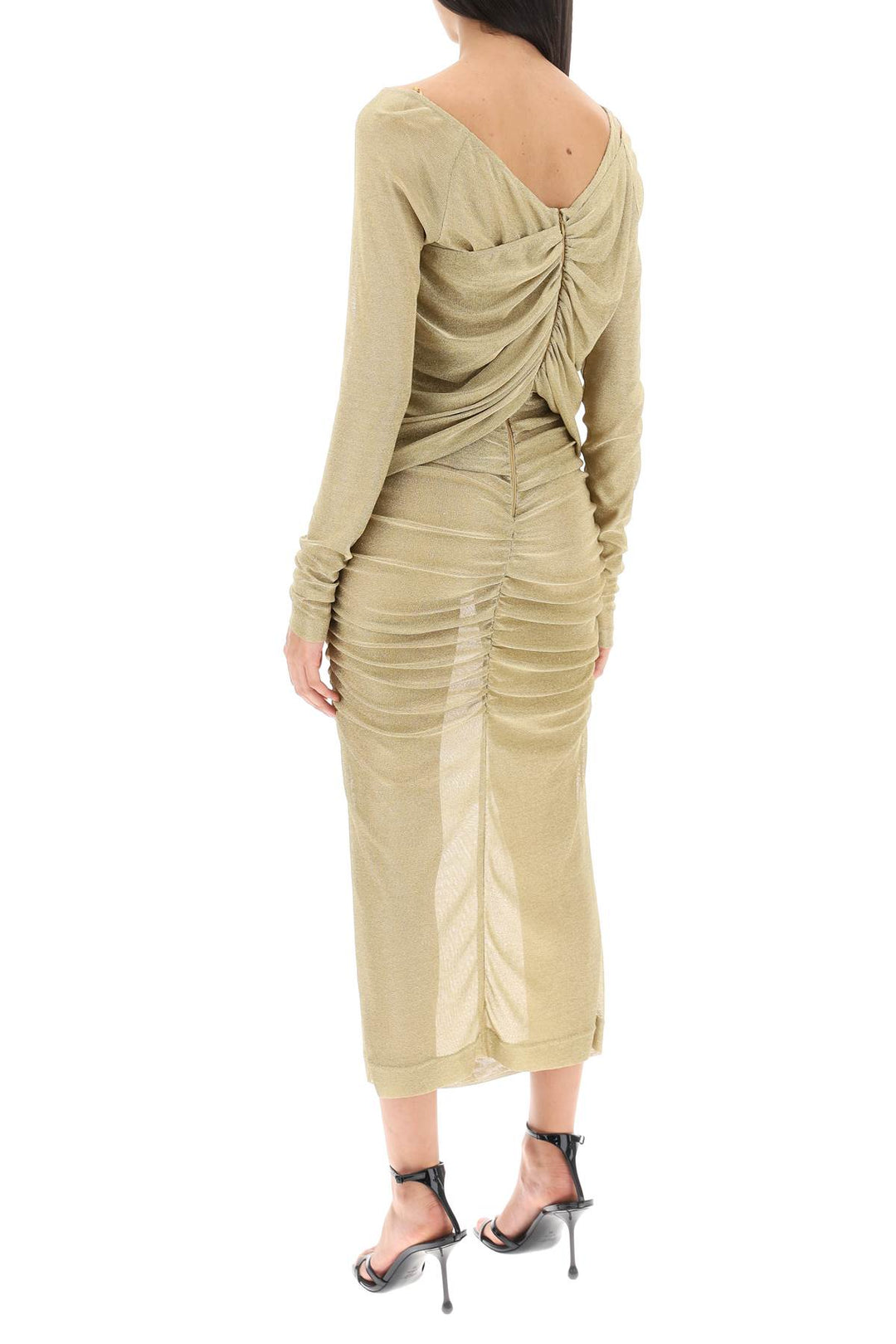 Dolce & Gabbana Long Dress In Lurex Knit   Oro