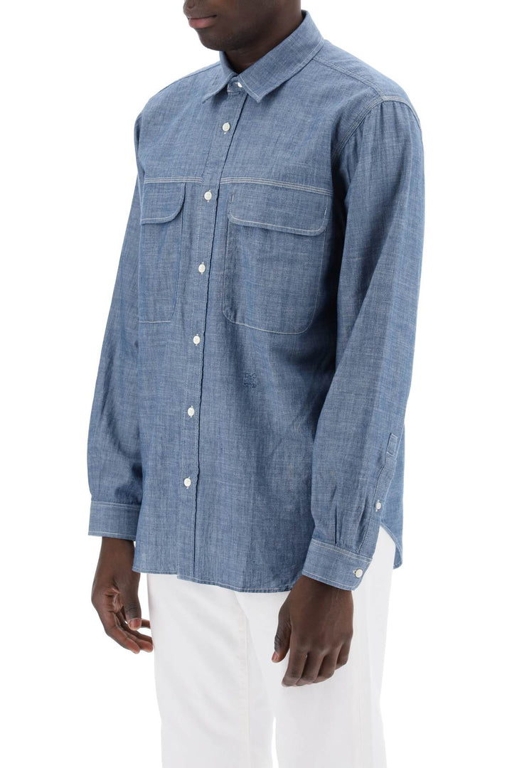 Closed Cotton Chambray Shirt For   Blu