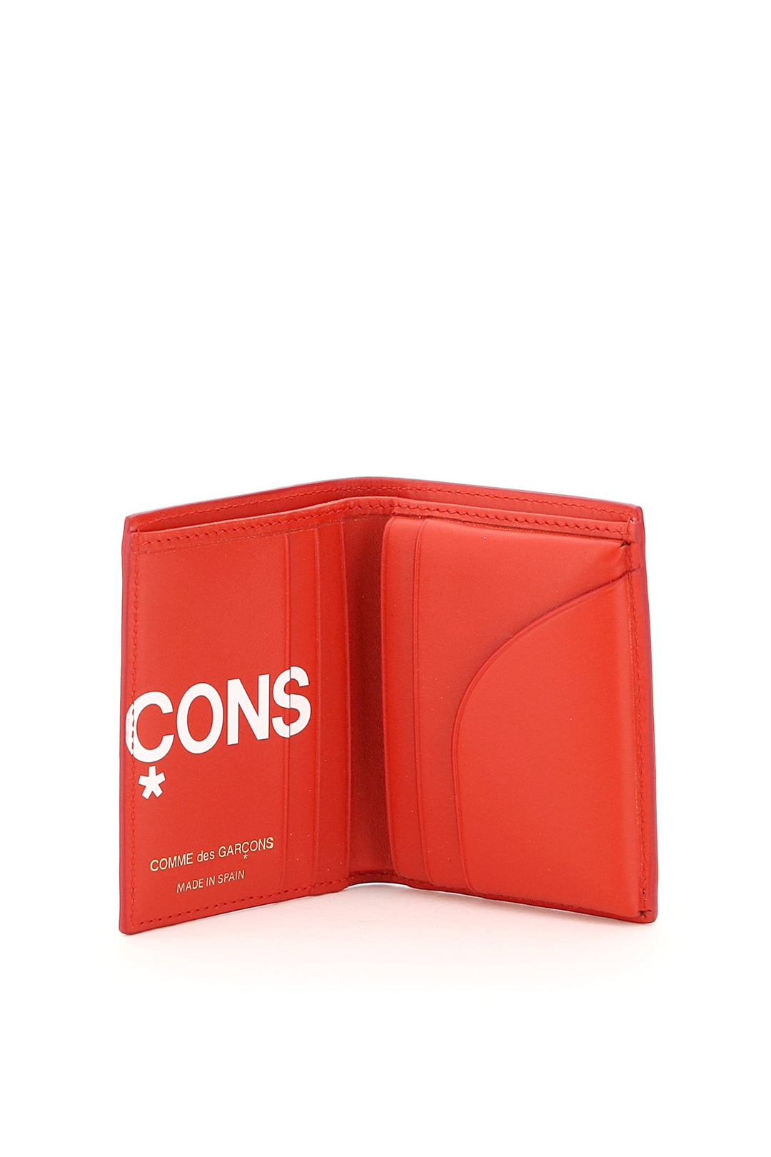 Comme Des Garcons Wallet Small Bifold Wallet With Huge Logo   Rosso