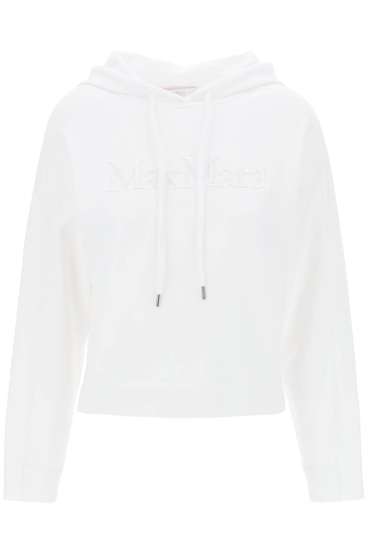 Max Mara Leisure Replace With Double Quotestadium Sweatshirt With Emb   Bianco