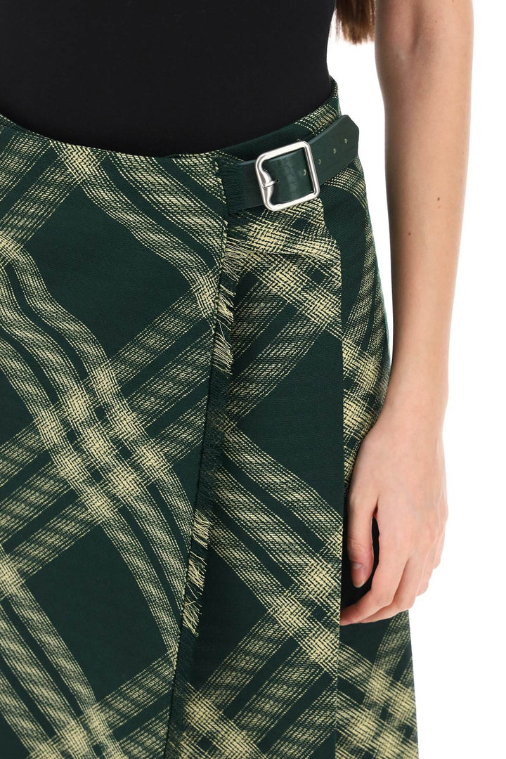 Burberry Maxi Kilt With Check Pattern   Verde