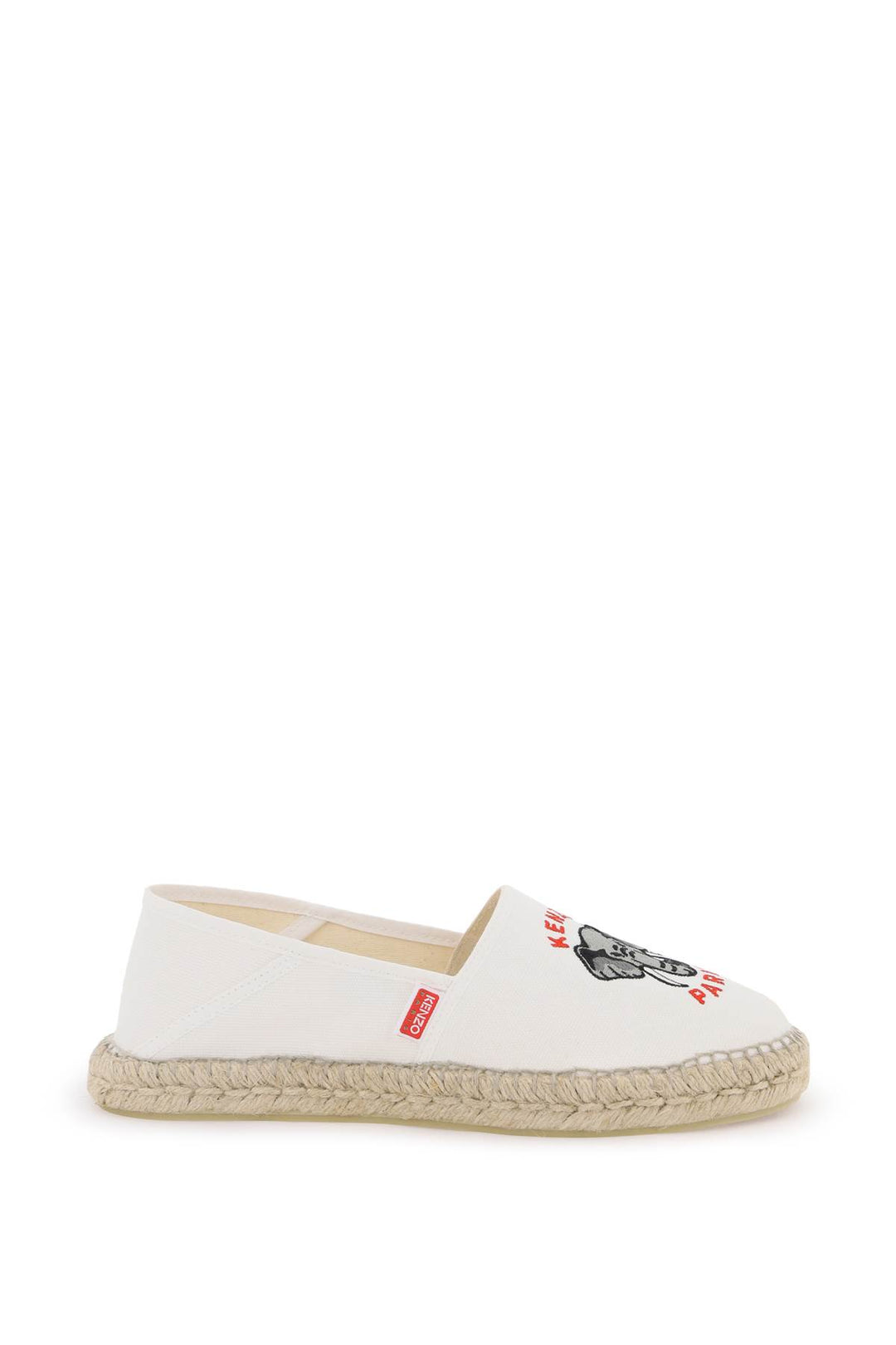 Kenzo Canvas Espadrilles With Logo Embroidery   Bianco