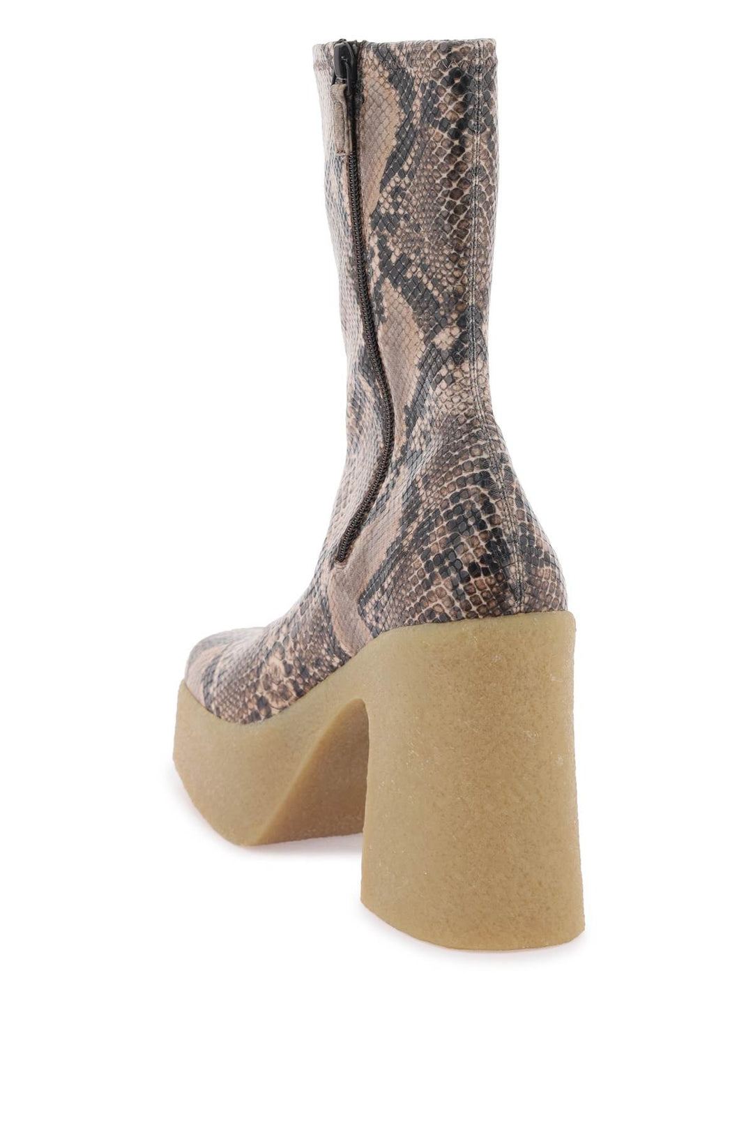 Stella Mc Cartney Skyla Wedge Ankle Boots In Alter Python   Marrone