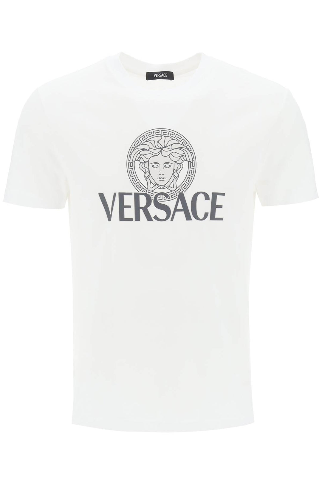 Versace T Shirt With Medusa Print   Bianco