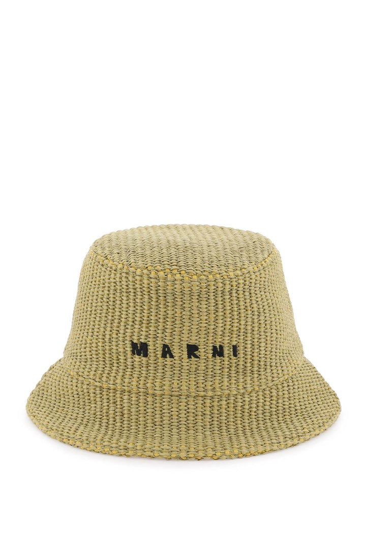 Marni Raffia Effect Bucket Hat   Verde