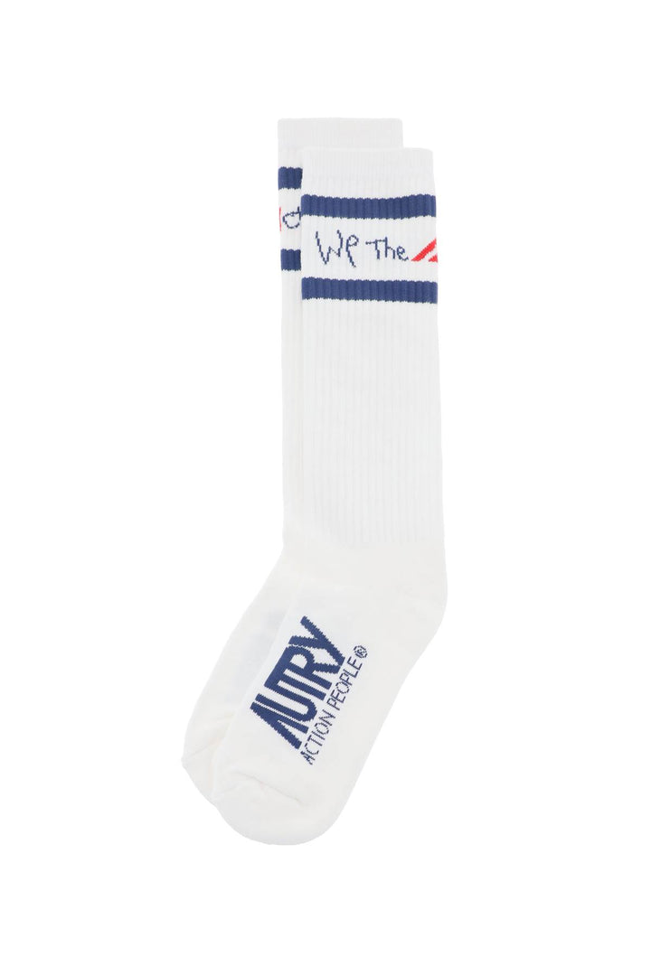 Autry Socks With Logo   Bianco