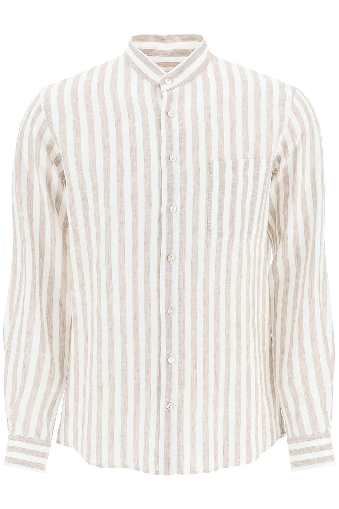 Agnona Striped Linen Shirt   White