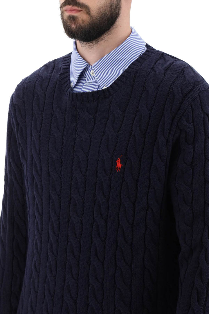 Polo Ralph Lauren Crew Neck Sweater In Cotton Knit   Blu