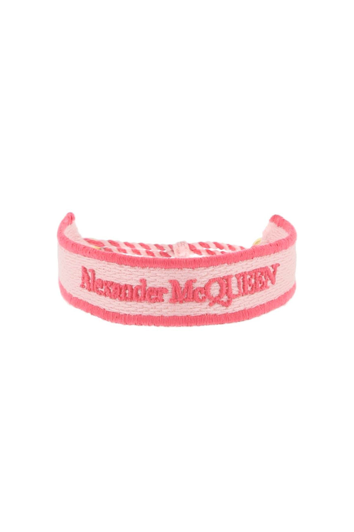 Alexander Mcqueen Embroidered Bracelet   Rosa