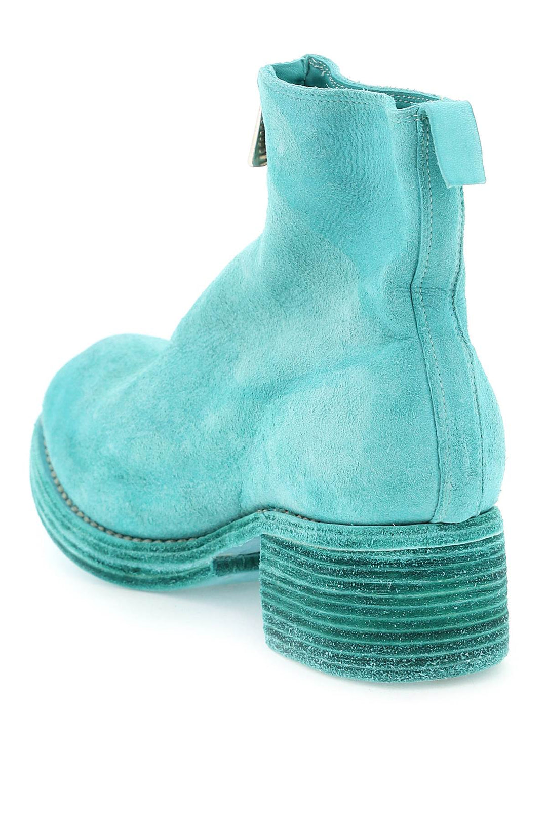 Guidi Zippered Suede Ankle Boots   Verde