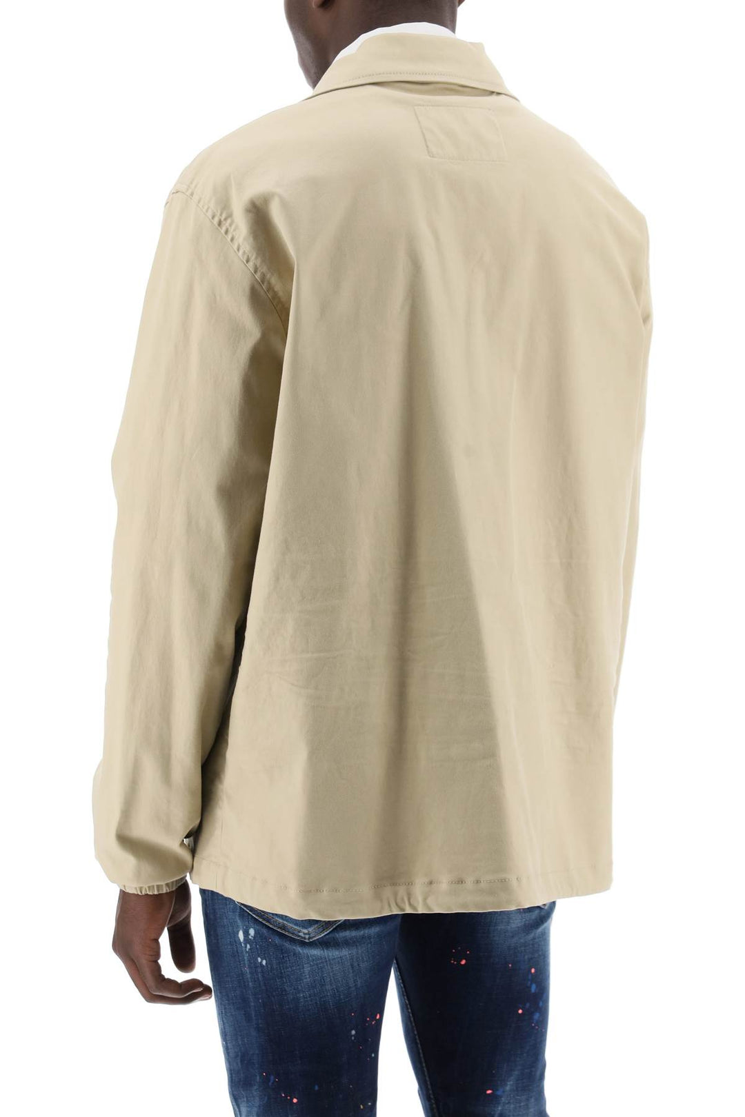 Dsquared2 Cotton Coach Overshirt   Beige