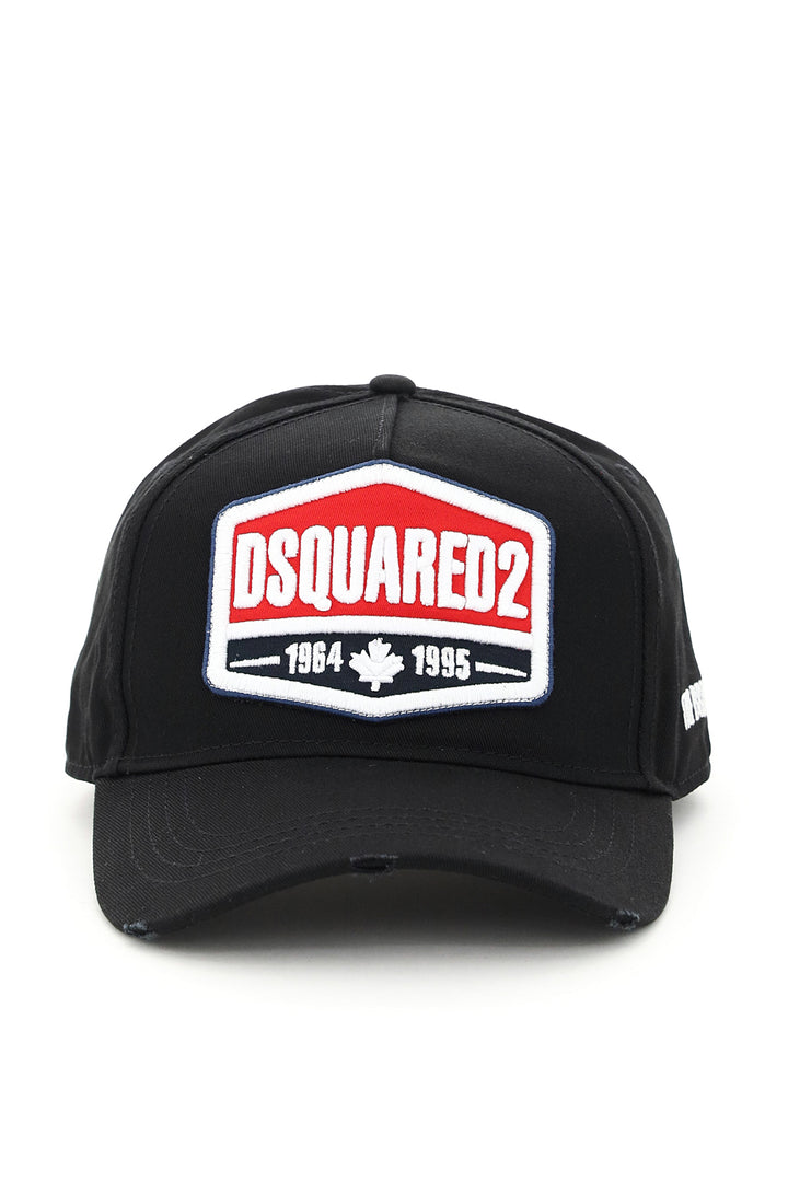 Dsquared2 Baseball Cap With Embroidered Patch   Nero