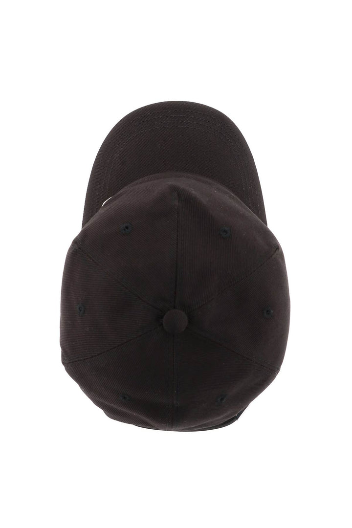 Alexander Mcqueen Baseball Hat With Oversized Logo   Nero