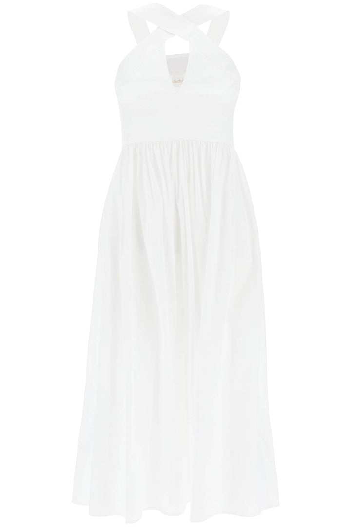 Max Mara Beachwear Stelvio Stretch Cotton Sundress With   Bianco