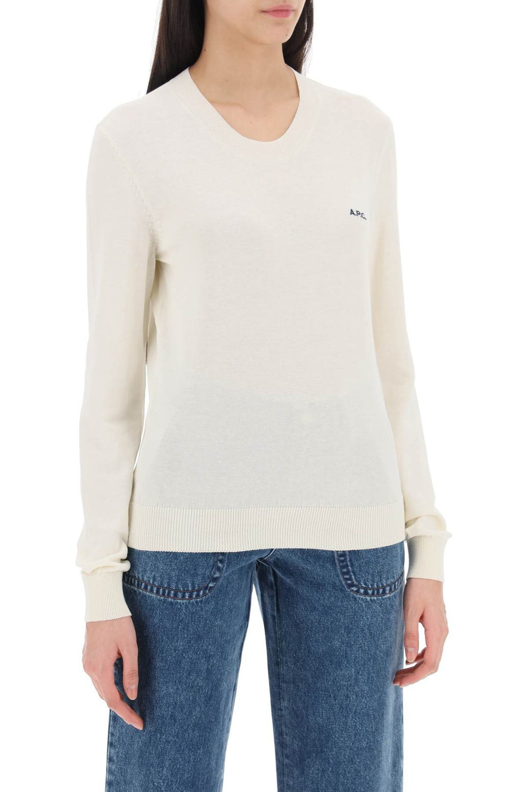 A.P.C. Cotton Victoria Pullover Sweater   Bianco