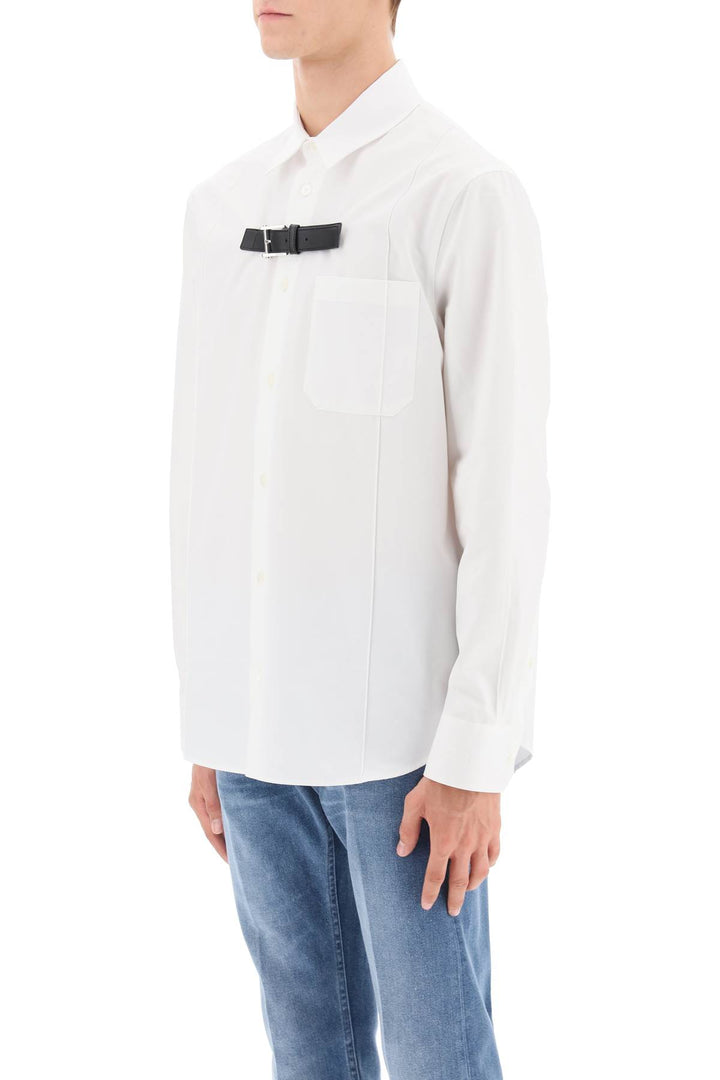 Versace Leather Strap Shirt   Bianco