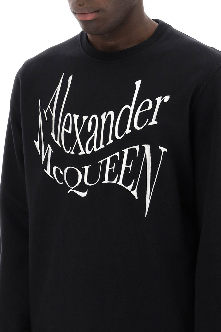Alexander Mcqueen Warped Logo Sweatshirt   Nero