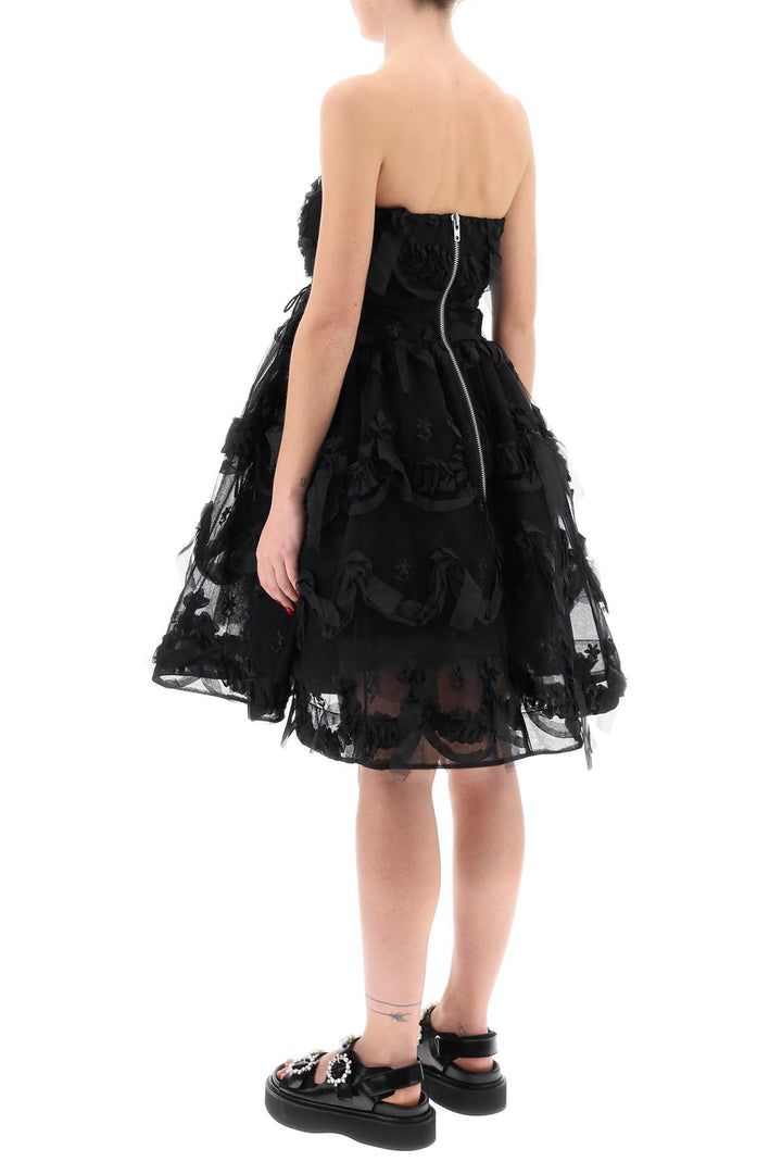 Simone Rocha Tulle Dress With Bows And Embroidery.   Nero