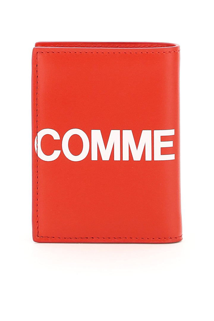Comme Des Garcons Wallet Small Bifold Wallet With Huge Logo   Rosso