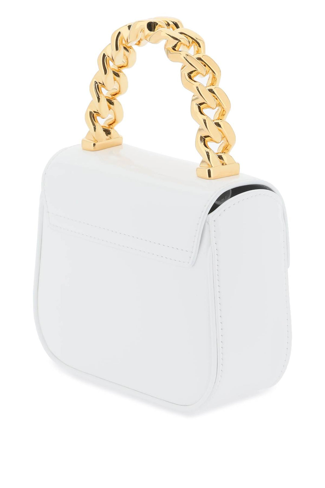 Versace Patent Leather 'La Medusa' Mini Bag   Bianco