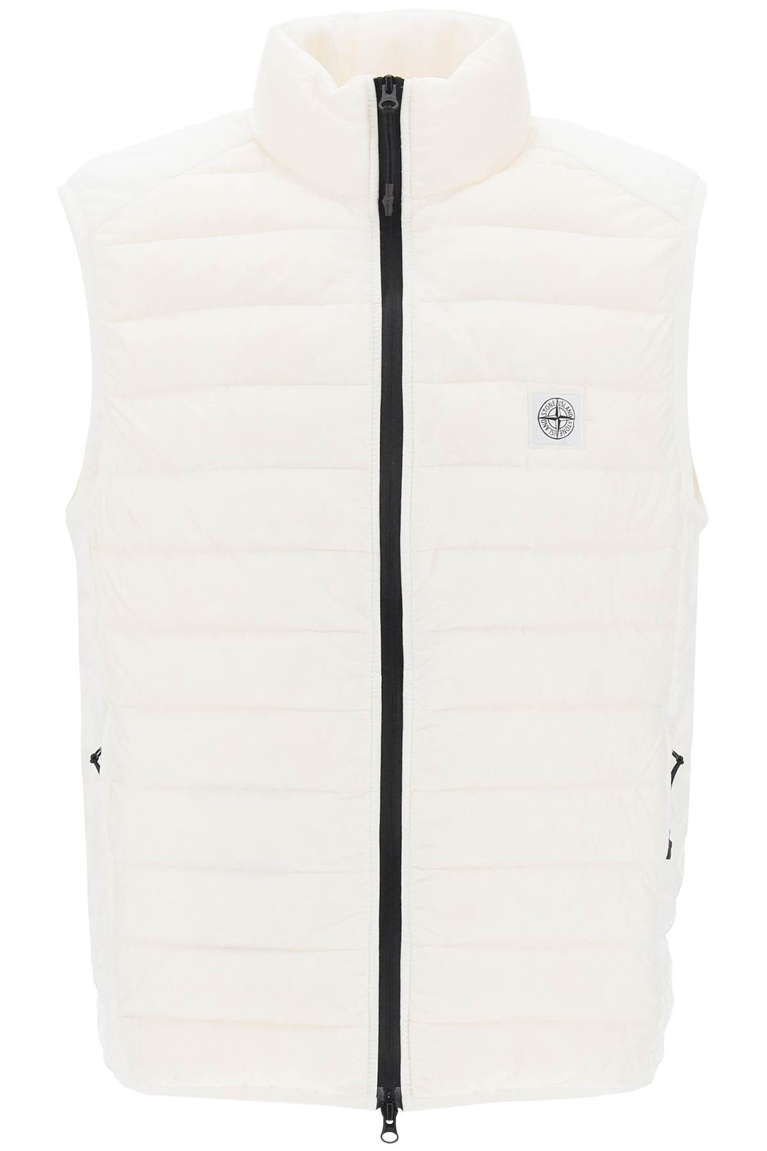 Stone Island Lightweight Puffer Vest In R Nylon Down Tc   Bianco