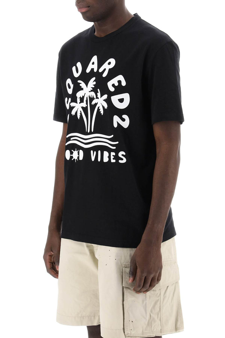 Dsquared2 T Shirt With Logo Print   Nero