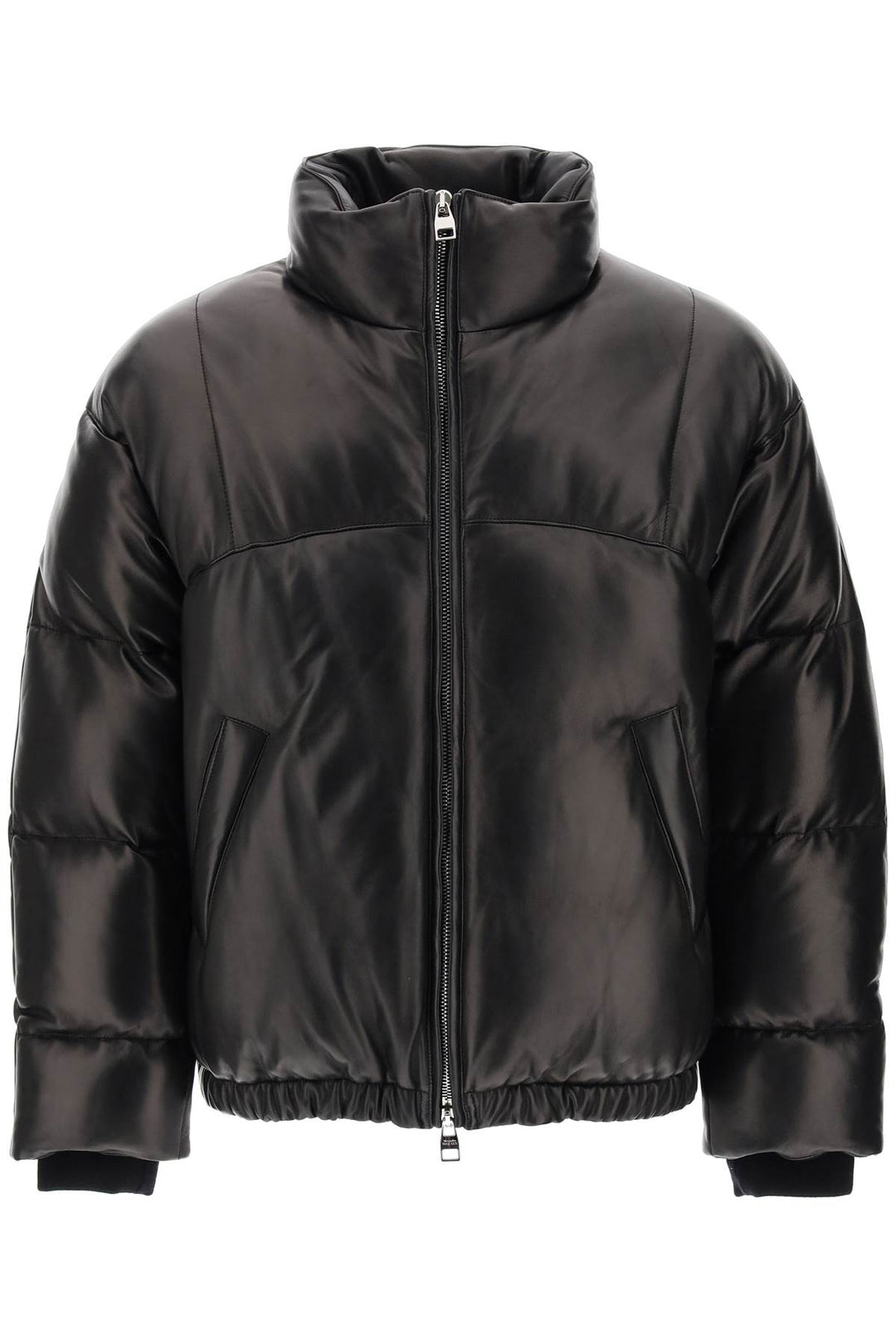 Alexander Mcqueen Quilted Leather Puffer Jacket   Nero
