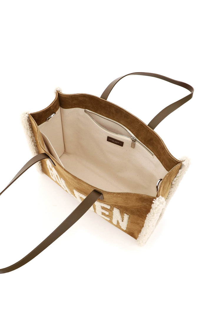 Golden Goose California East West Bag With Shearling Detail   Beige