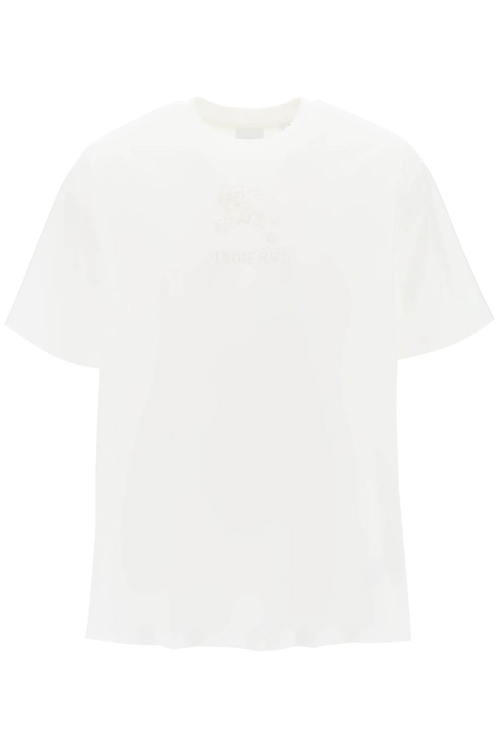 Burberry Tempah T Shirt With Embroidered Ekd   Bianco