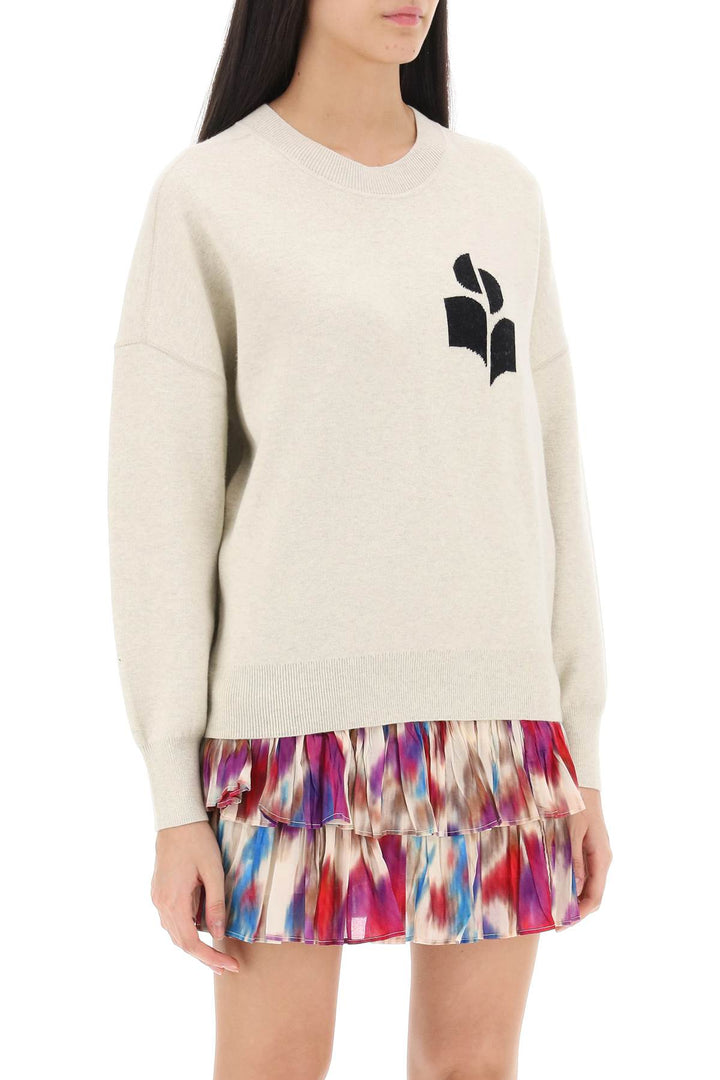 Isabel Marant Etoile Atlee Sweater With Logo Intarsia   Beige