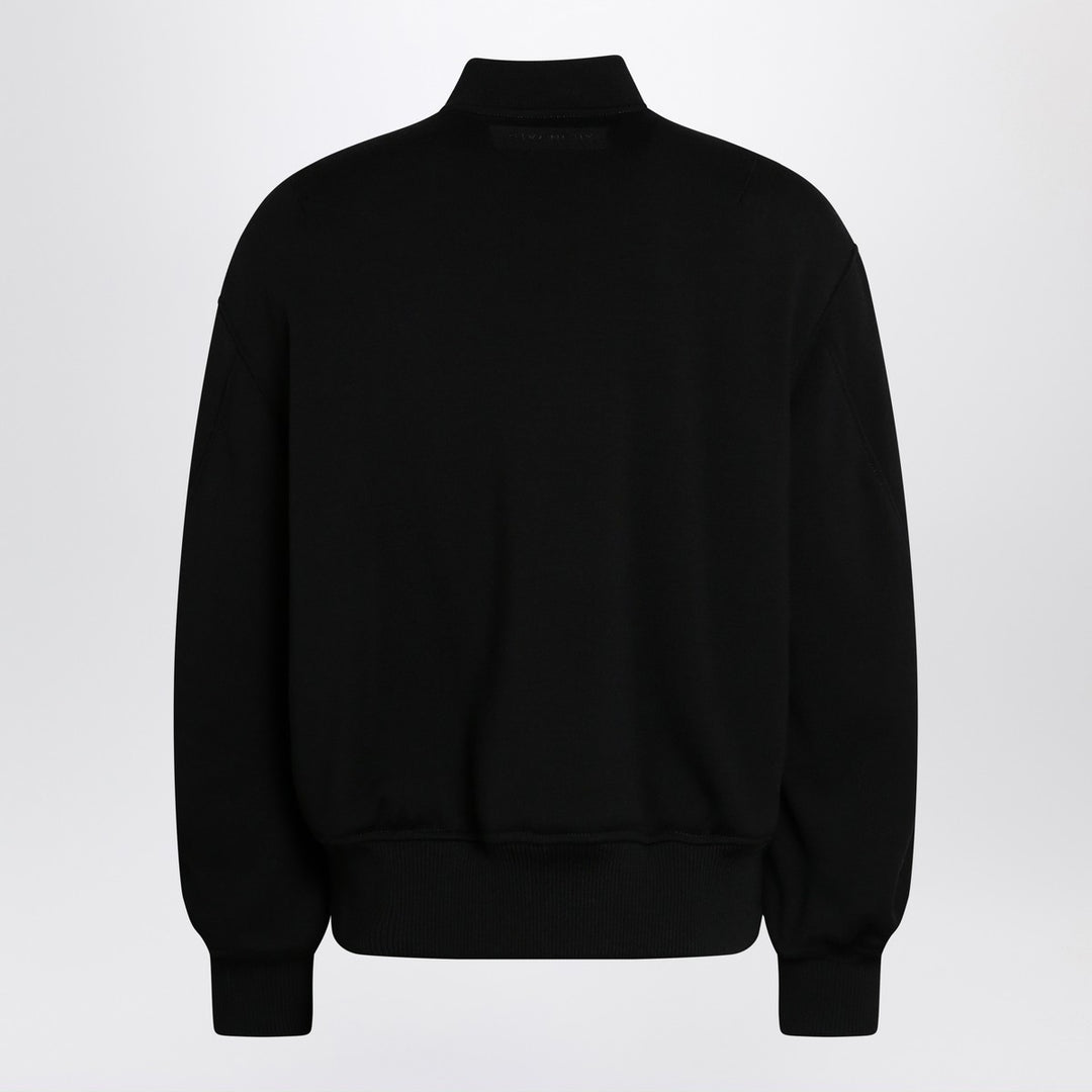 Givenchy leather bomber jacket with wool sleeves