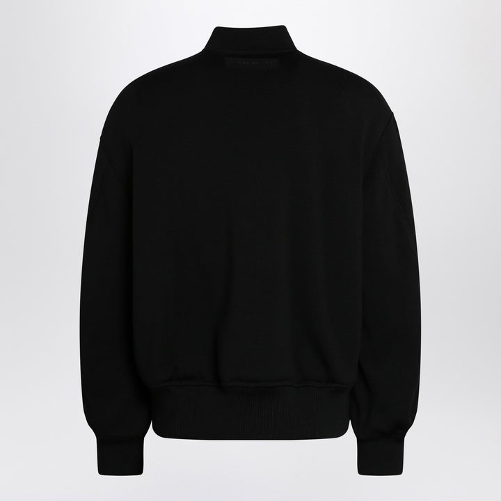 Givenchy leather bomber jacket with wool sleeves