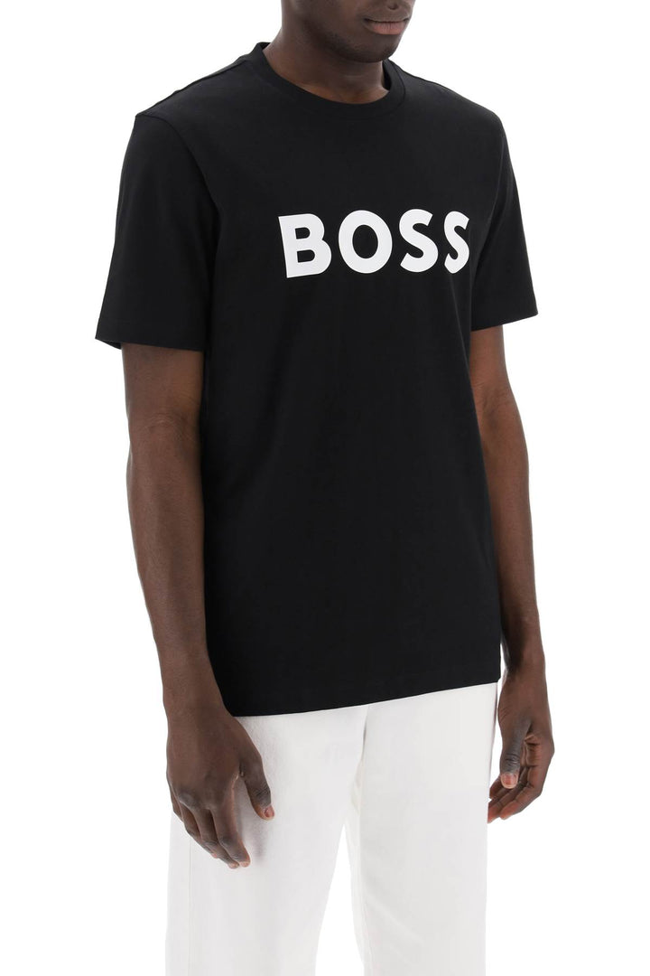 Boss Tiburt 354 Logo Print T Shirt   Nero