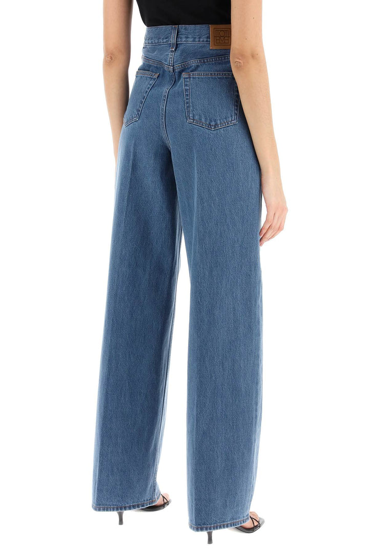 Toteme Organic Cotton Wide Leg Jeans.   Blu
