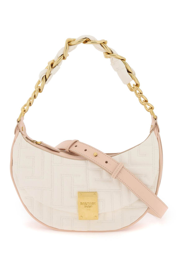 Balmain 1945 Soft Quilted Leather Hobo Bag   Bianco