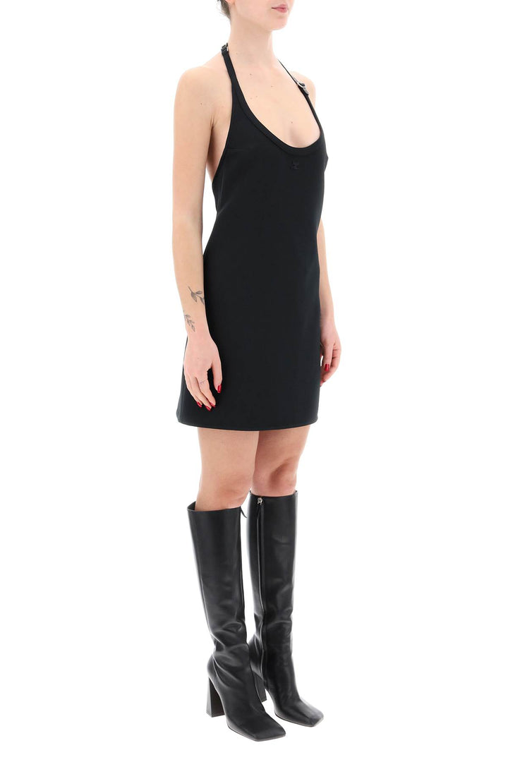 Courreges Mini Dress With Strap And Buckle Detail.   Nero
