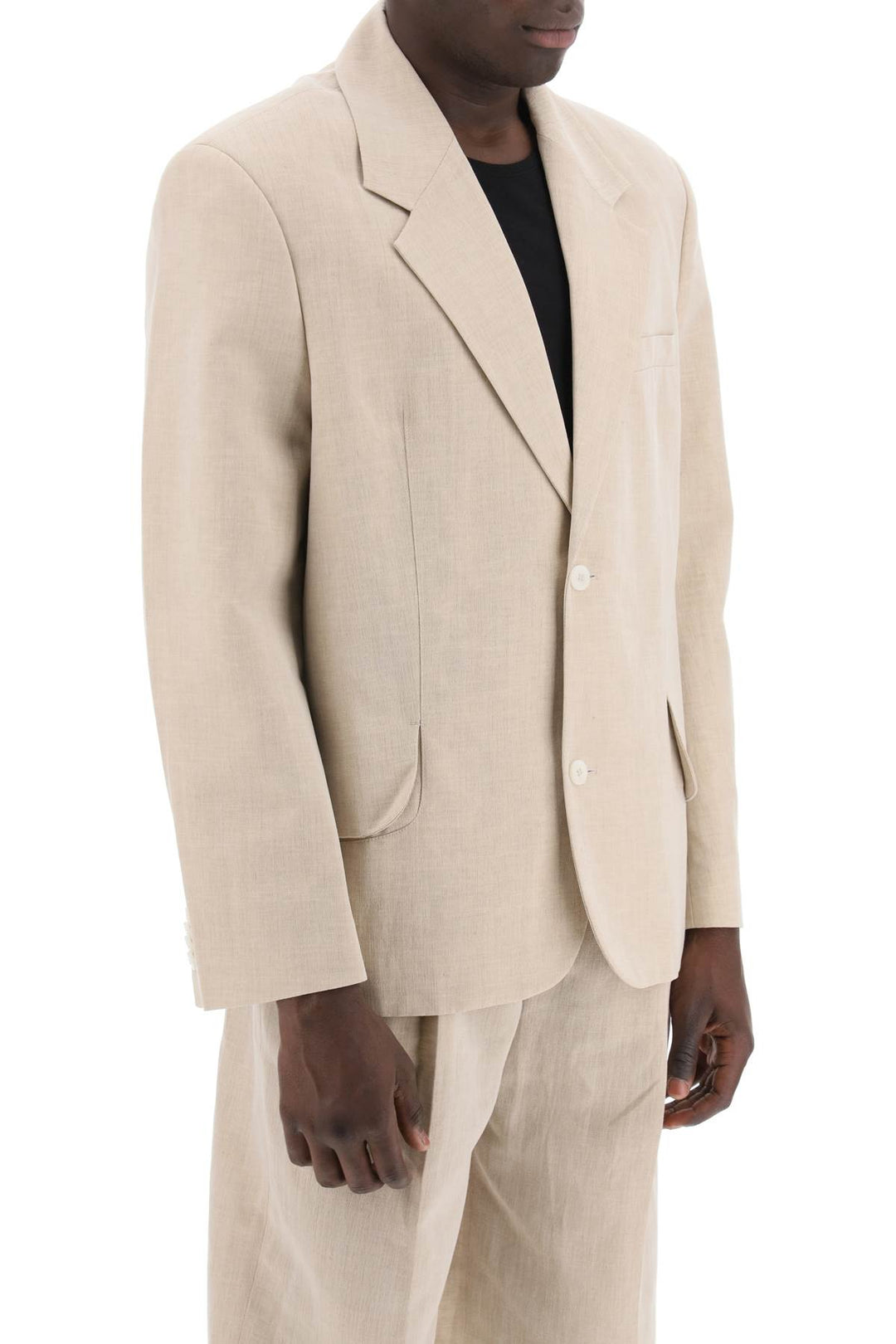 Jacquemus Replace With Double Quotesingle Breasted Jacket Titled The   Beige